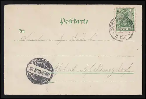 Liebe AK Trautes Paar Flussufer "Donnerstag" SCHÖPPENSTEDT- BURGDORF 19.7.1902