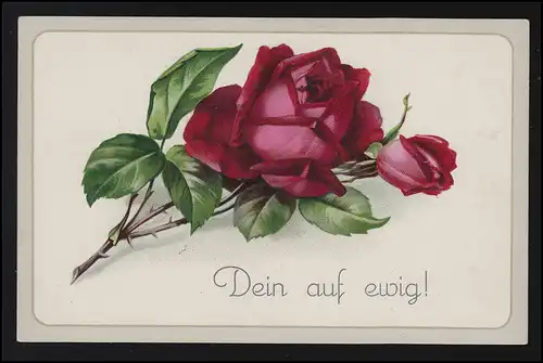 Liebe AK Rote Rosen Dornen " Dein auf ewig!" Verlag L& B, ungebraucht