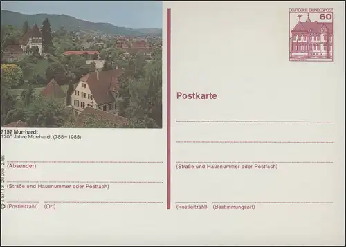 P138-s8/113 7157 Murrhardt, vue sur la ville **