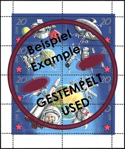 1636-1643 Petit vol spatial 1971, avec cachet journalier