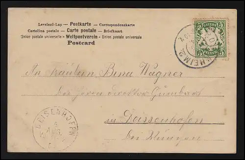 Photo lettre "S" Enfants Balançoire femme élégant ROSENHEIM/ DEISENHOFEN 5.8.1904