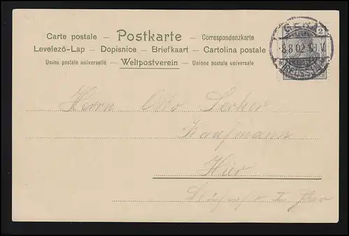 Lyrik AK Am Brunnen vor dem Thore Linde Aussicht Stadt Volkslied, GERA 8.8.1902