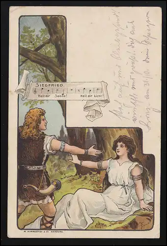 Artiste AK Wagner, Siegfried, salut toi soleil salut vous lumière GRIESCHER 1.2.01