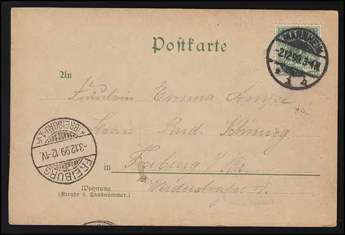 Enfants AK Foi Amour Espérance Médaillon Fille, MANNHEIM / FREIBURG 3.12.1899