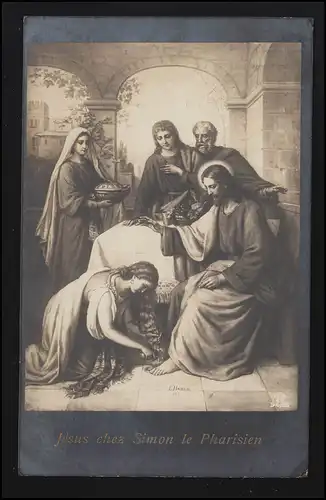 Artiste AK Ernst Hader Jésus invité Pharisien Maria Magdalena Feldpost 10.11.1914