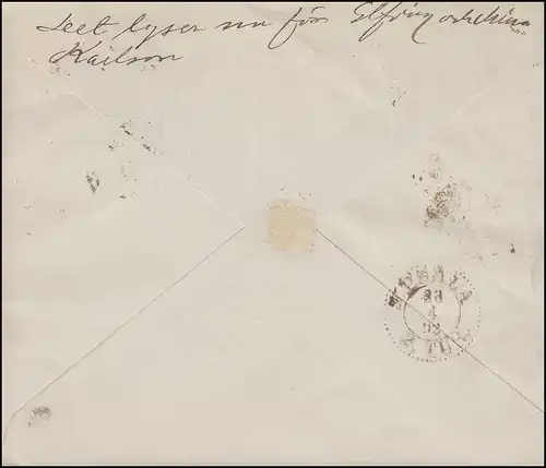 Couverture 9X Trois couronnes 10 Öre, GYSINGE 22.4.1892 vers UPSALA 23.4.92