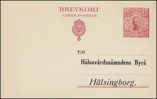 Postkarte P 37II Brevkort König Gustav ohne Druckdatum, Vordruck ** postfrisch