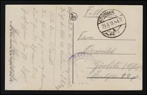 AK Interior de Notre-Dame Ern. Thill Bruxelles Ser. 12 No 73, 25.9.1918