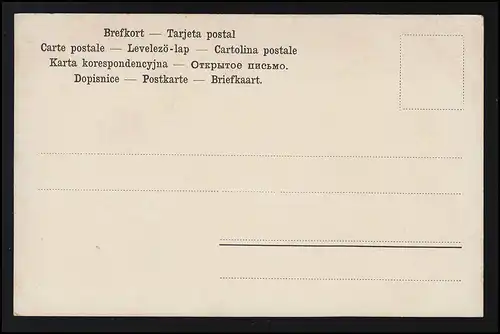 Artiste AK Aquarell Jeune sur la rivière sous le château ruine, signé, non utilisé