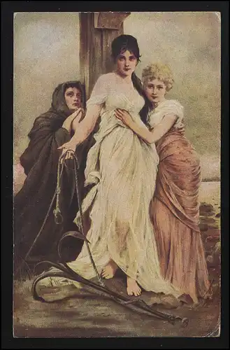 Artiste AK J. Koppay 3 femmes Ancre de la vie " Foi amour espoir " 25.3.17