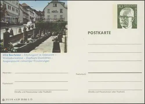 P109-a05/039 6124 Beerfelden/Odenwald, vue locale **