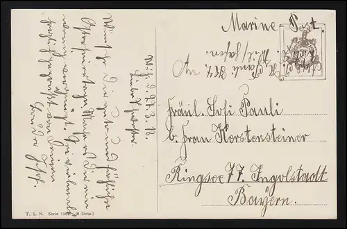 AK Kinder Paar elegant Hahn Weidenkätzchen, Ostern, nach INGOLSTADT 27.3.18