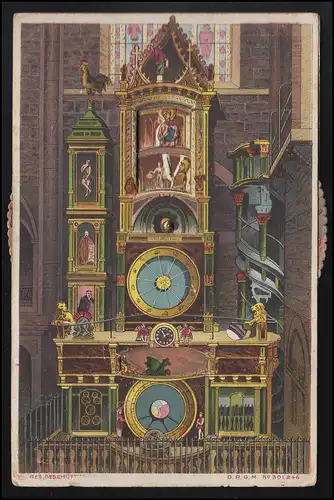AK Europe, montre astronomique avec roulette, Münster STRASSBURG poste de terrain vers 1916
