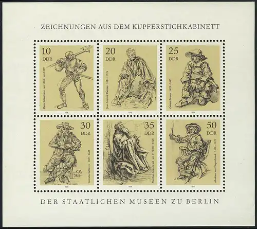 2347-2352 Kupferstiche-Kleinbogen 1978, postfrisch