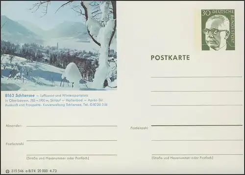 P109-a08/074 8162 Schliersee, motif hivernal **