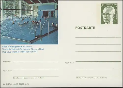 P109-a08/078 6229 Schlangenbad, Thermal-Hallenbad **