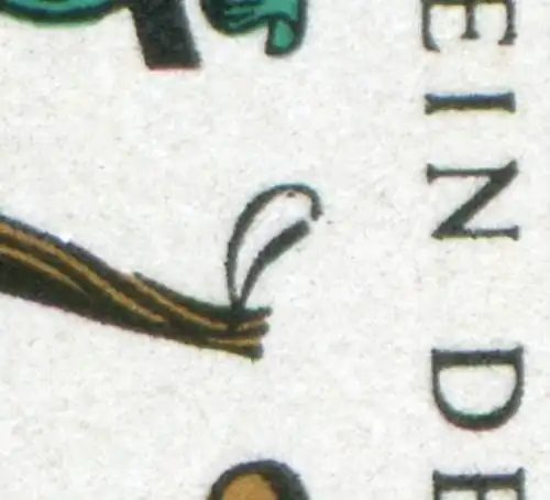 1236-1241 Märchen-Kleinbogen mit PLF 1240 Knüppelschlaufe offen, Feld 5 **