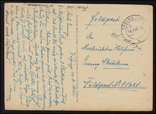 Coupe de ciseaux AK Elfes et Trolls jouer au ballon, poste de terrain TÖGING sur l'INN 27.8.41