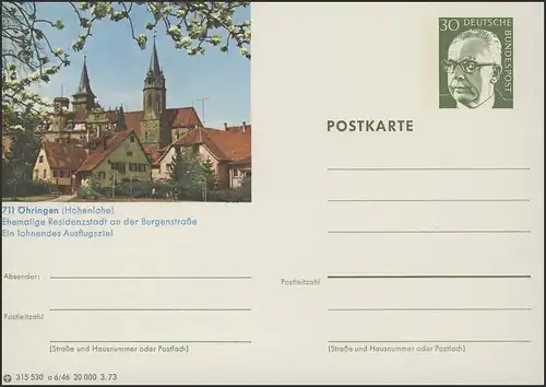 P109-a06/046 711 Öhringen/Hohenlohe, Ortsansicht **