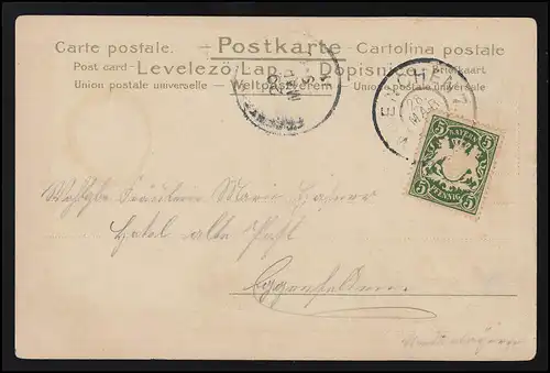 AK Lyrik Buch Liebe Nelken Mit Blumen will ich Dich begrüssen MUENCHEN 28.3.1901