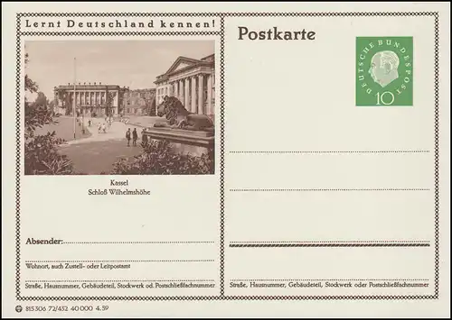 P041-72/432 Kassel, Schloß Wilhelmshöhe **