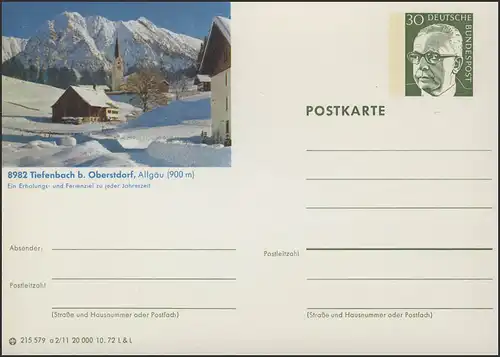 P109-a02/011 Tiefenbach/Oberstdorf, vue hivernale **