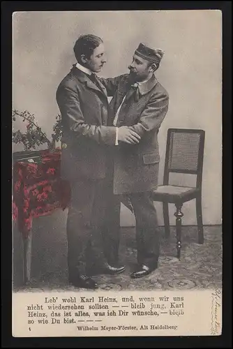 Lyrique AK scène de " Alt Heidelberg " théâtre de théâtre, DESSAU 31.10.1902