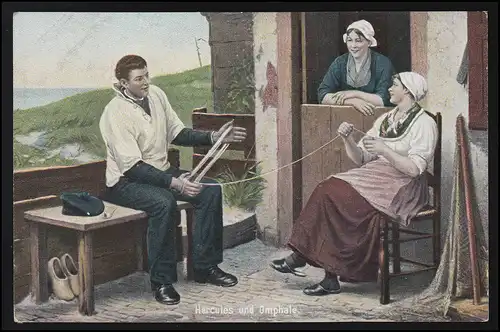 AK Artiste Hercules & Omphale, Sage Mise en œuvre contemporaine non utilisée