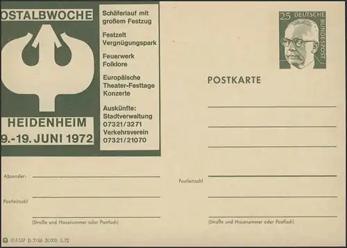 P107-D07/056 Heidenheim, Semaine est de l'album juin 1972 **