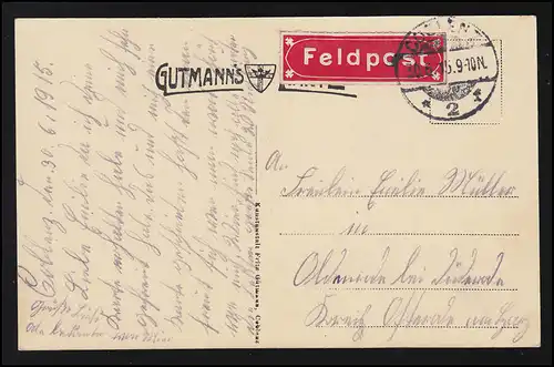 AK Marine COBLENZ Amarrage Kaumer Ehrenbreritstein Gutmanns, 30.6.1916