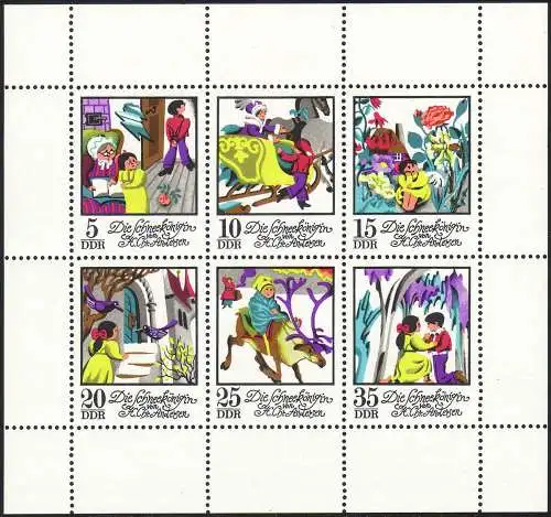 1801-1806 Märchen-Kleinbogen Die Schneekönigin, postfrisch **