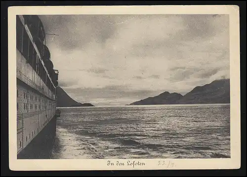 Schifffahrt Lofoten M.S. Monte Sarmiento, Hamburg-Südamerika Linie, ungebraucht