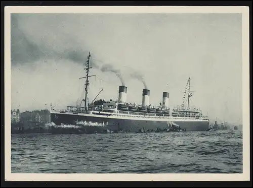Schifffahrt Schnelldampfer "CAP ARCONA" Hamburg-Südamerika Linie, ungebraucht
