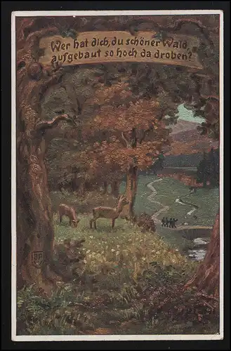 AK "Qui vous a fait belle forêt" Volkslied Association Allemande à l'étranger, 19.10.17