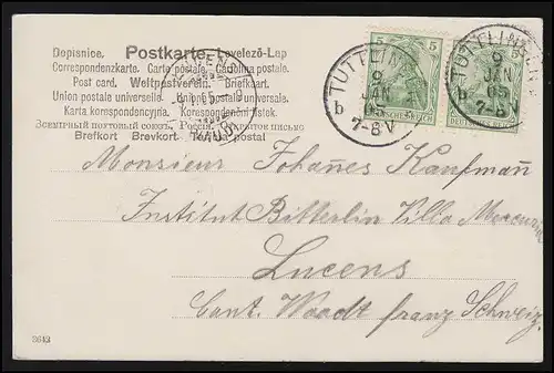 Cher couple AK sur le mur juste avant le baiser, chiens TUTTTLINGEN/ LUCENS 9.1.1905