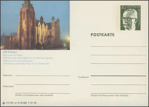 P109-a01/008 633 Wetzlar/Lahn, Dom bei Nacht **