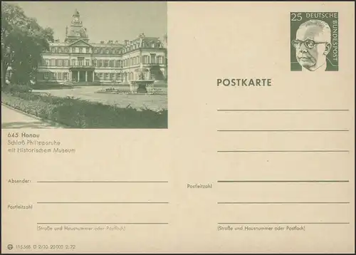 P107-D02/010 645 Hanau, Schloß Philippsruhe **