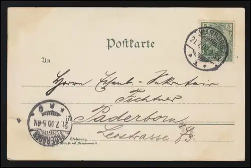 AK Serenade Mousquetaires Soldats Place de Marque Trompeter WARBURG/ PADERBORN 21.7.1900