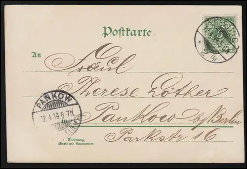 AK Landwirtschaft Getreide Felder Garben Hof, Gedicht, BERLIN/ PANKOW 12.4.1899