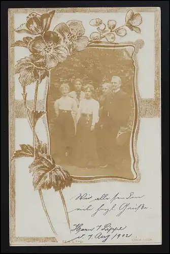 Foto AK Frauen Familie Töchter Generation  HORN / HAMBURG 7. / 8.8.1902