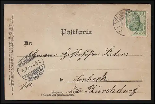 Photo AK Enfants, garçon avec chapeau de paille & costume Portrait SEELZE/ BURGDORF 1.7.1904