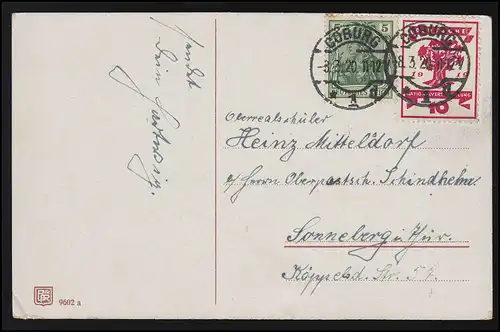 Félicitations anniversaire AK coloré automne feuilles baies ligotés COBURG 8.3.1920