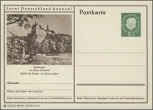P042-88/545 Sigmaringen/Donau, Schloß Fürsten von Hohenzollern **