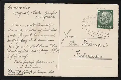 Félicitations AK billets pièces poste ferroviaire NORDENHAM CARCHERCHEURS