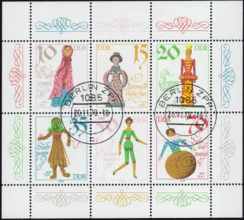 2472-2477 Petit arc de poupée 1979, Berlin ZPF 20.11.79