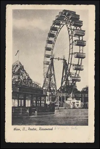 Foto AK Europa Österreich, WIEN Riesenrad am Prater, Feldpost 12.10.1940