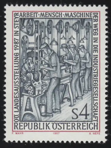 1880 Exposition nationale de travail-machine homme, Steyr, atelier de métal, 4 p, **