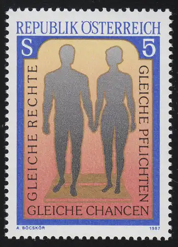 1881 Gleichbehandlung von Mann und Frau, Mann & Frau Hand in Hand, 5 S, **