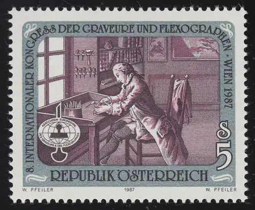 1888 Kongress Graveure & Flexographen Wien, Graveur (mittelalterl. Stich) 5 S **