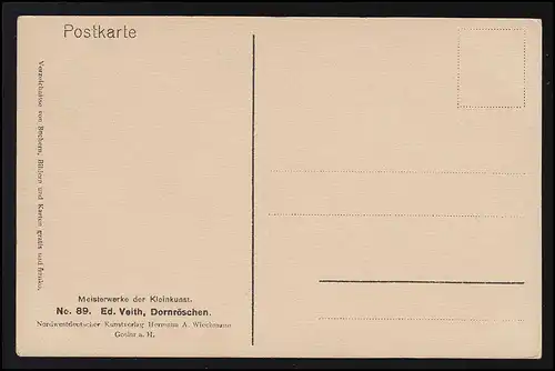 Märchen Prinz und das erwachende Dornröschen, sign. Eduard Veith, ungebraucht